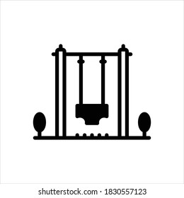 Vector black line icon for swing