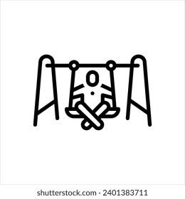 Vector black line icon for swing