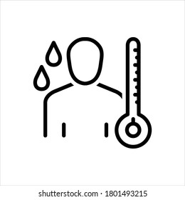 Icono de línea negra del vector para el síntoma