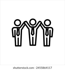 Vector black line icon for team members
