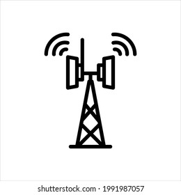 Vector Black Line Icon For Telecom