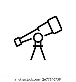Icono de línea negra de Vector para telescopio