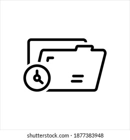 Vector black line icon for temporary