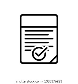 Vector black line icon for test