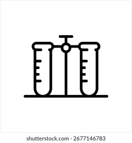 Icono de la línea negra del Vector para el tubo de ensayo