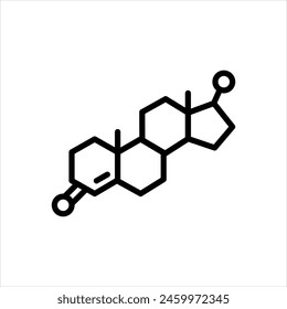 Icono de línea negra de Vector para testosterona