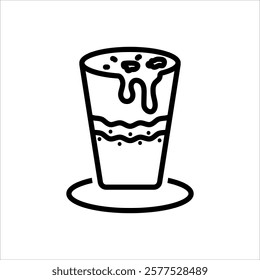 Vector black line icon for thandai