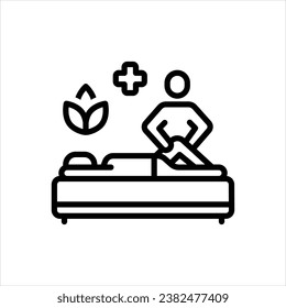 Vector black line icon for therapeutic