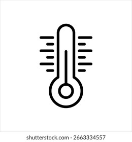 Icono de línea negra de Vector para termómetro