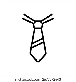 Icono de línea negra de Vector para corbata