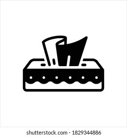 Icono de línea negra del vector para tejido