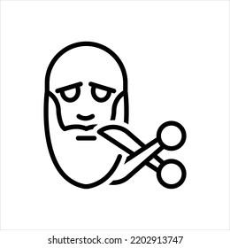 Vector black line icon for tmp