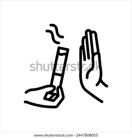 Vector black line icon for tobacco
