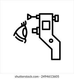 Vector black line icon for tonometer