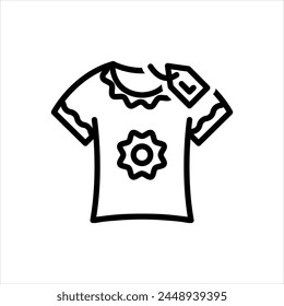 Vector black line icon for top size