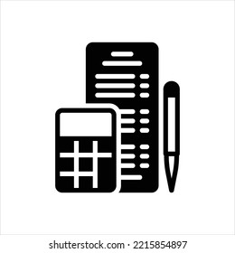 Vector black line icon for totals