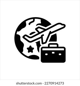 Icono de línea negra del vector para el tour