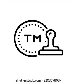 Vector black line icon for trademark