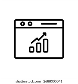 Vector black line icon for traffic growth