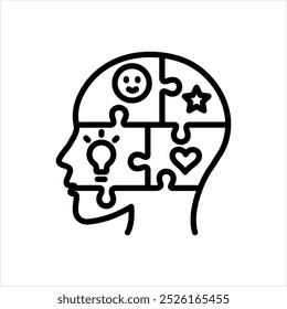 Vector black line icon for traits