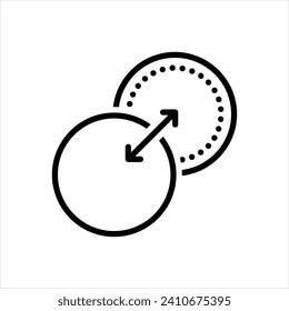 Icono de línea negra vectorial para la transición