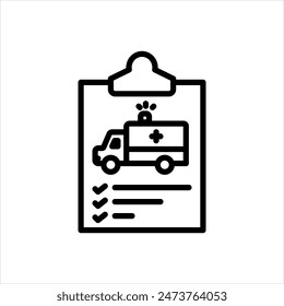 Vector black line icon for triage report
