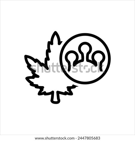 Vector black line icon for trichomes