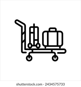 Vector black line icon for trolly