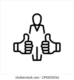 Vector black line icon for truly