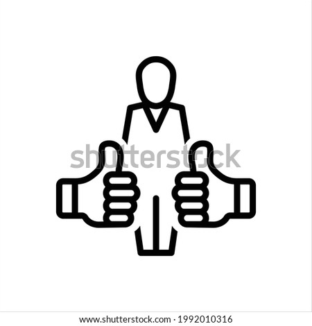 Vector black line icon for truly