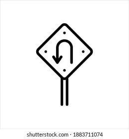 Icono de línea negra del vector para el turno
