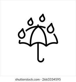 Ícone de linha preta vetorial para guarda-chuva