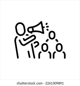 Vector black line icon for unified