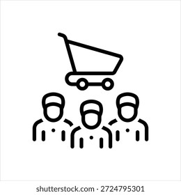Icono de línea negra de Vector para United by Commerce