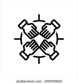 Vector black line icon for unity