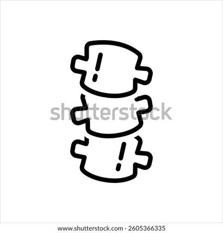 Vector black line icon for unstable spine