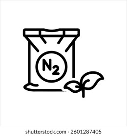 Vector black line icon for urea