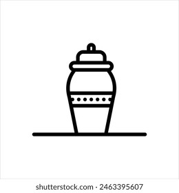 Icono de línea negra de Vector para urn 