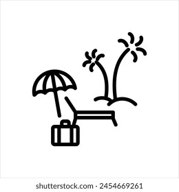 Icono de línea negra de Vector para vacaciones