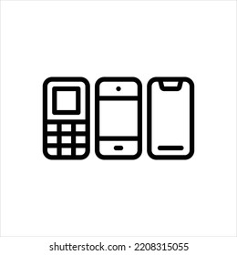Icono de línea negra del vector para las versiones