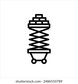 Vector black line icon for vertical lifting