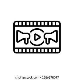 Vector black line icon for video marketing