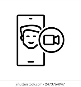 Icono de línea negra de Vector Video para