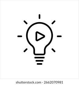 Icono de línea negra de Vector Video para ideas
