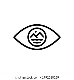 Icono de línea negra del vector para la vista