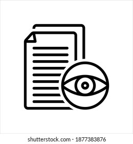 Vector black line icon for visible