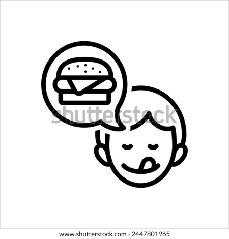 Vector black line icon for voracious