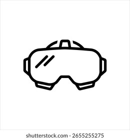 Icono de línea negra de Vector para auriculares VR