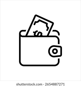 Icono de línea negra de Vector para la cartera