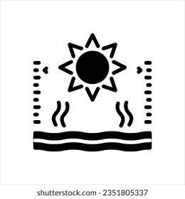 Vector black line icon for warming